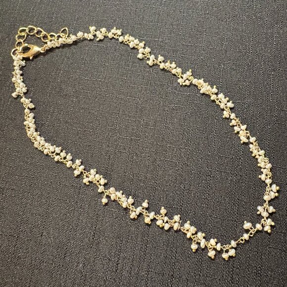 Cluster Chain Pearl Beaded Necklace - Picture 1 of 4